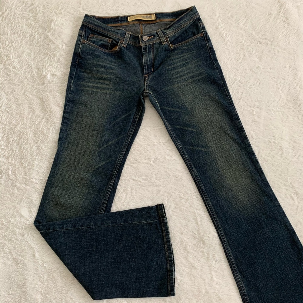 Dark Wash Precision Fit Low Slung Flare Jeans | Express | Size 6 Regular